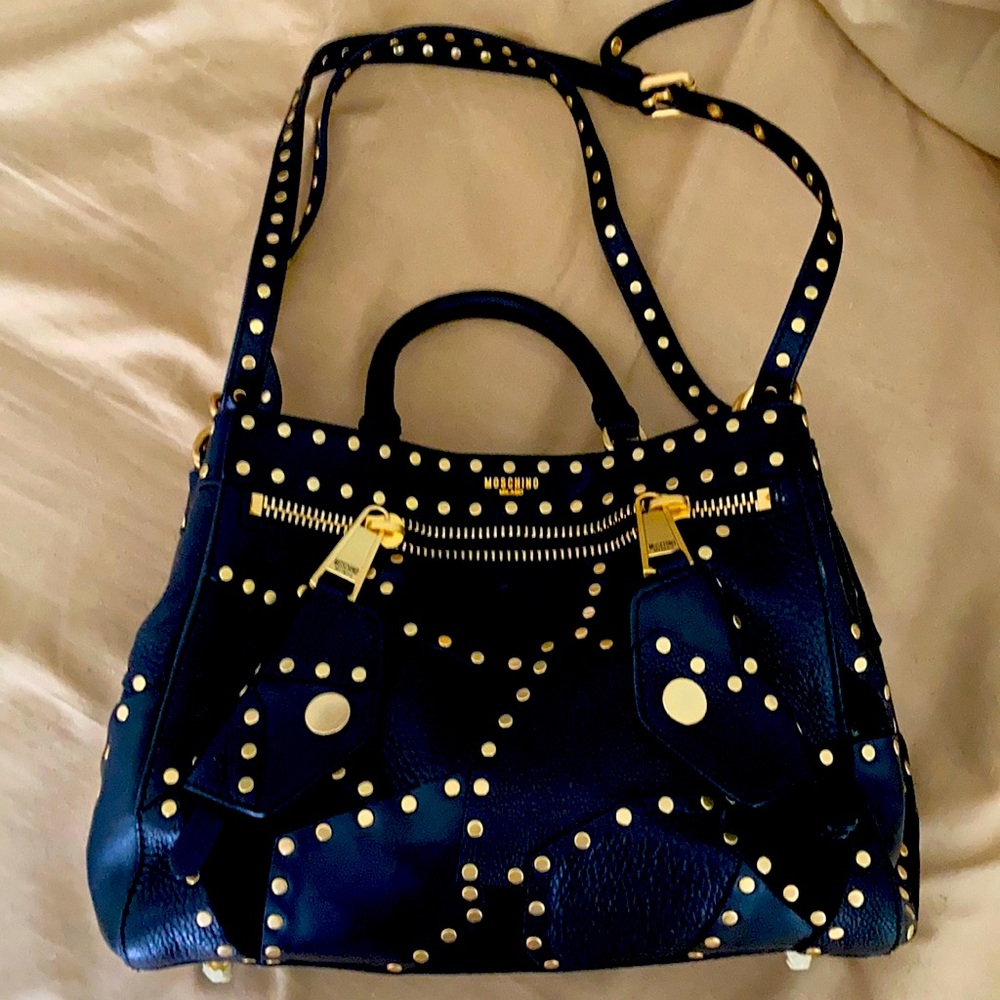 Moschino leather stud purse.